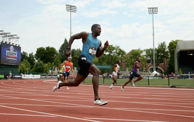 Com a marca de 19s57, Justin Gatlin venceu o Campeonato Nacional dos Estados Unidos neste domingo (Foto:ANDY LYONS)