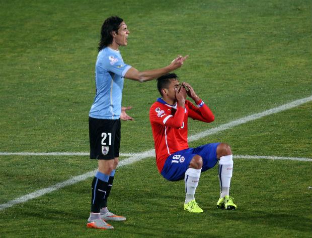 A partida entre Chile e Uruguai, nas quartas de final da Copa América, foi marcada por polêmicas (Foto: Claudio Reyes)