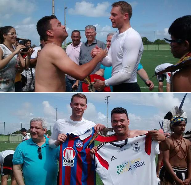 Feliz por estar ali, Damião ajudou a transformar o tetracampeão Neuer em um torcedor do Bahia