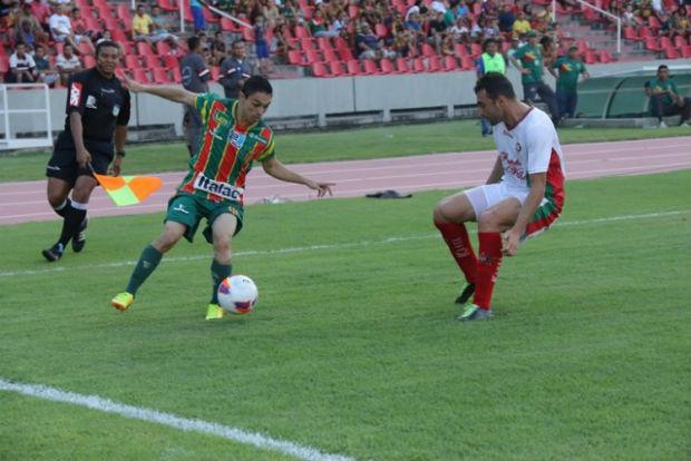 O atacante Pimentinha foi autor do último gol do Sampaio na vitória sobre o Boa por 3 a 0 (Foto: Elias Auê)
