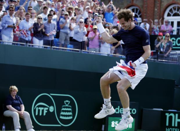 Andy Murray marcou os três pontos da Grã-Bretanha na histórica virada sobre a França