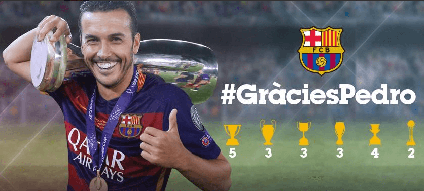 Clube que o formou, Barcelona presta homenagem ao atacante após o acerto (Foto: Reprodução/Twitter)
