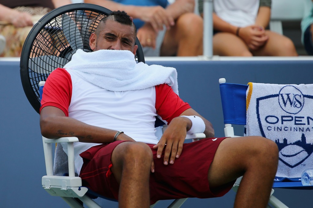 Nick Kyrgios pode pegar gancho pesado em novo caso de indisciplina (Foto: Maddie Meyer/Getty Images/AFP)
