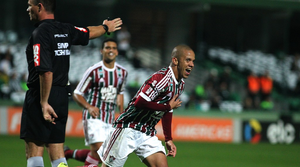 Marcos Júnior fez o gol do time no Paraná, mas saiu com dores (Foto: Nelson Perez/Fluminense F.C.)