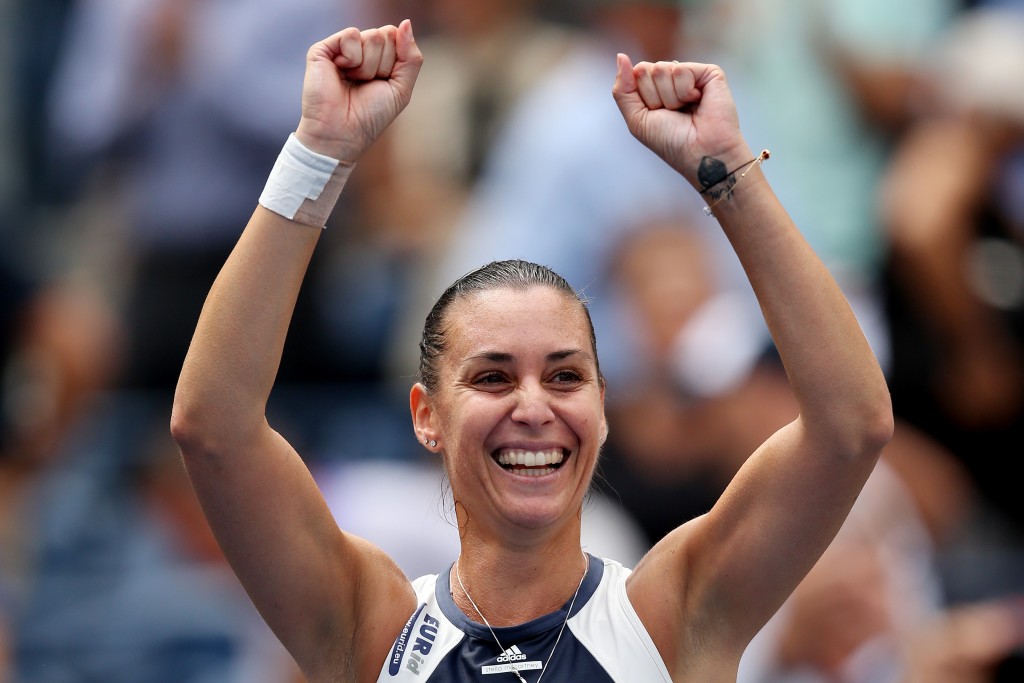 Pennetta comemora classificação inédita à final do US Open (foto: Matthew Stockman/AFP)