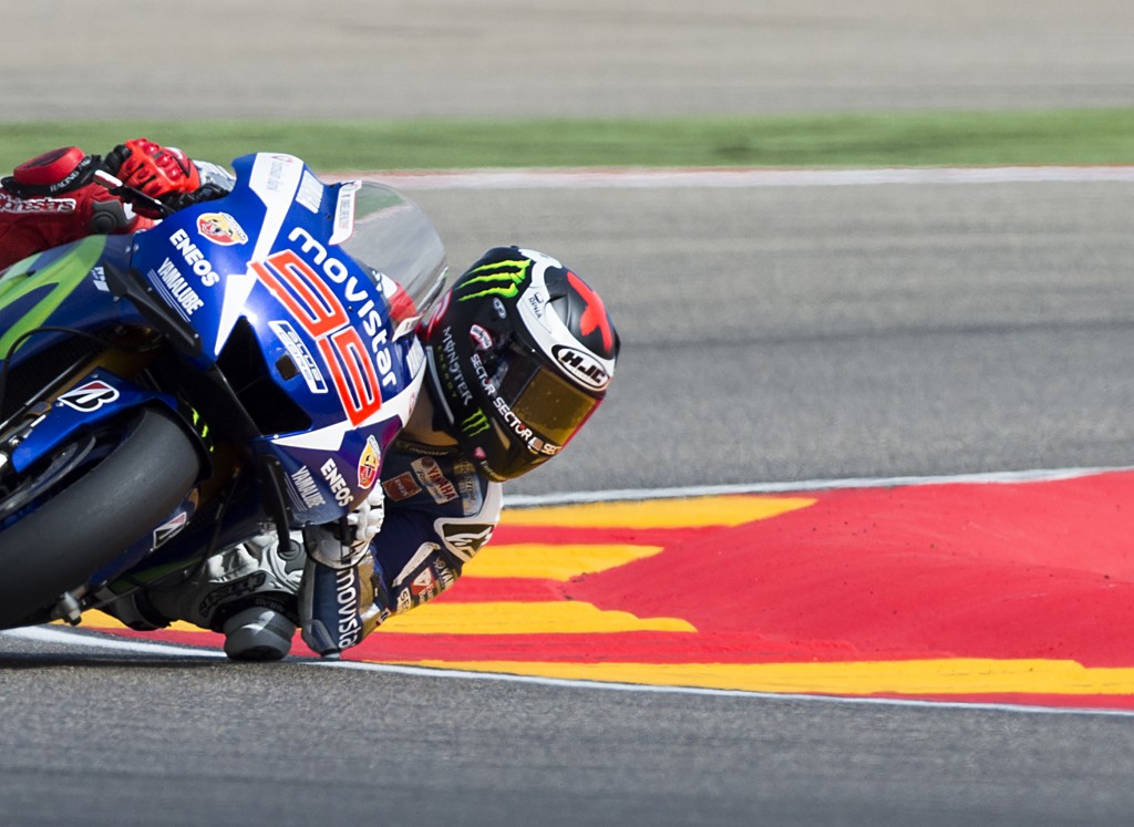 Jorge Lorenzo foi o vencedor em Aragón, e agora está a 14 pontos da liderança do campeonato (Foto: JAIME REINA/AFP)