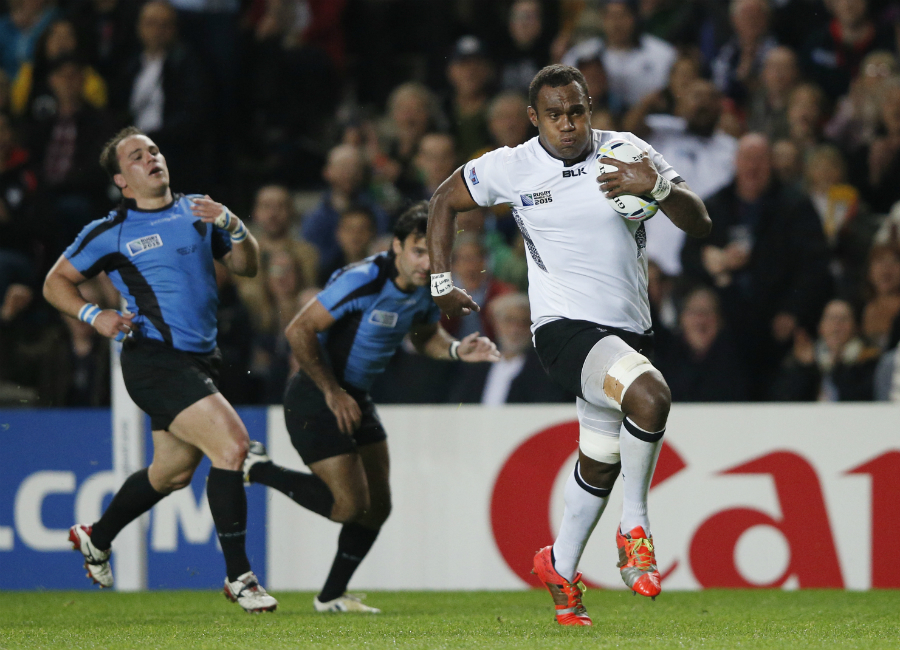 Fiji anotou sete tries e passeou diante do Uruguai (Foto: Adrian Dennis/AFP)