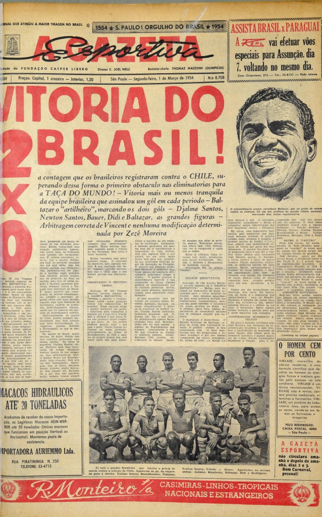 Vitória no Estádio Nacional foi considerada "mais ou menos tranquila" pela Gazeta Esportiva (clique para ampliar) (Foto: Acervo/Gazeta Press)