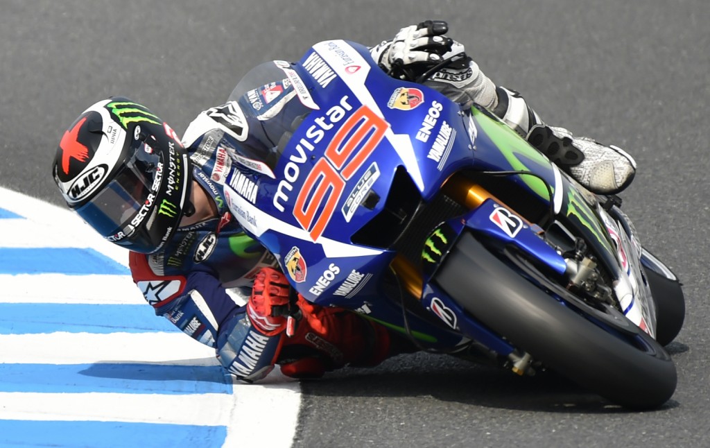O espanhol Jorge Lorenzo cravou a pole position do GP do Japão em sua última tentativa (Foto: Kazuhiro Nogi/AFP)