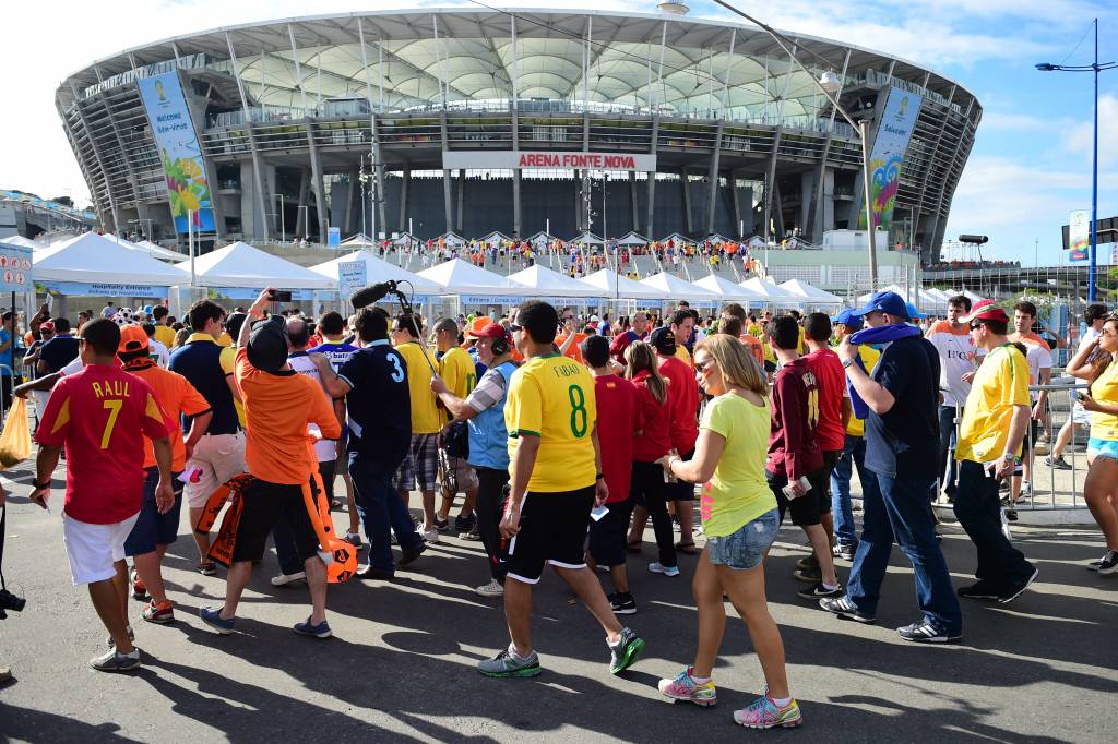 Um dos palcos da Copa de 2014, a Fonte Nova voltará a estar cheia pelas Eliminatórias do Mundial de 2018 (foto: Sergio Barzaghi/Gazeta Press)