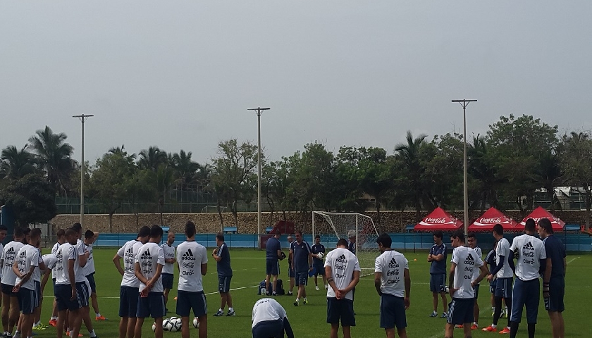 Argentina fez seus primeiro treinos na cidade de Barranquilla (Foto: Divulgação)