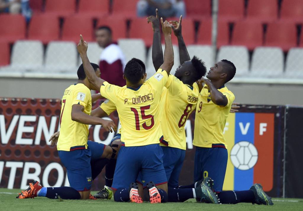 O Equador venceu sua quarta partida nas Eliminatórias e manteve o aproveitamento perfeito (Foto: Juan Barreto/AFP)