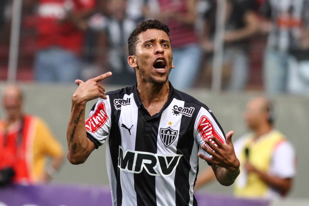 Autor do segundo gol do Galo sobre o Goiás, Marcos Rocha desabafou na hora da comemoração (Bruno Cantini/CAM)