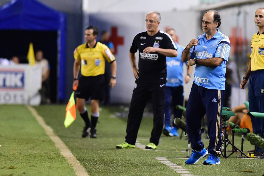 Marcelo Oliveira admitiu que o Santos de Dorival Jr. fizeram um clássico melhor que o Palmeiras (Foto: Sergio Barzaghi/Gazeta Press)