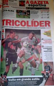 Luis Fabiano foi capa do jornal após goleada sobre o Guarani (Foto: Reprodução)