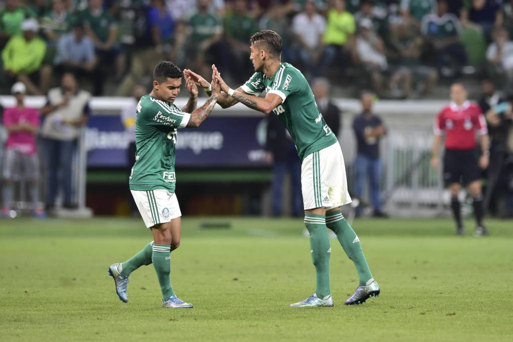 Dudu e Rafael Marques são os artilheiros do Palmeiras na temporada com 13 e 15 gols, respectivamente (Foto: Fernando Dantas/Gazeta Press)
