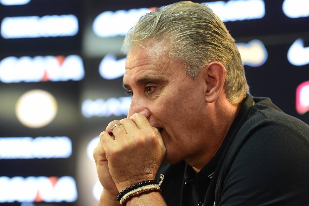 Tite, técnico do Corinthians, durante entrevista coletiva antes do treino no CT Joaquim Grava (Parque Ecológico do Tietê), na Zona Leste da capital paulista.