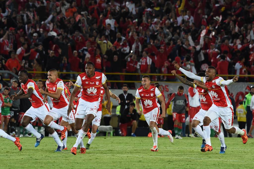 Conquista histórica: o Santa Fe é o primeiro colombiano campeão da Sul-Americana (foto: Luis Acosta/AFP)