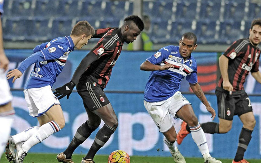 Niang marcou o primeiro gol do Milan na vitória sobre a Sampdoria, por 2 a 0 (Foto: Divulgação)