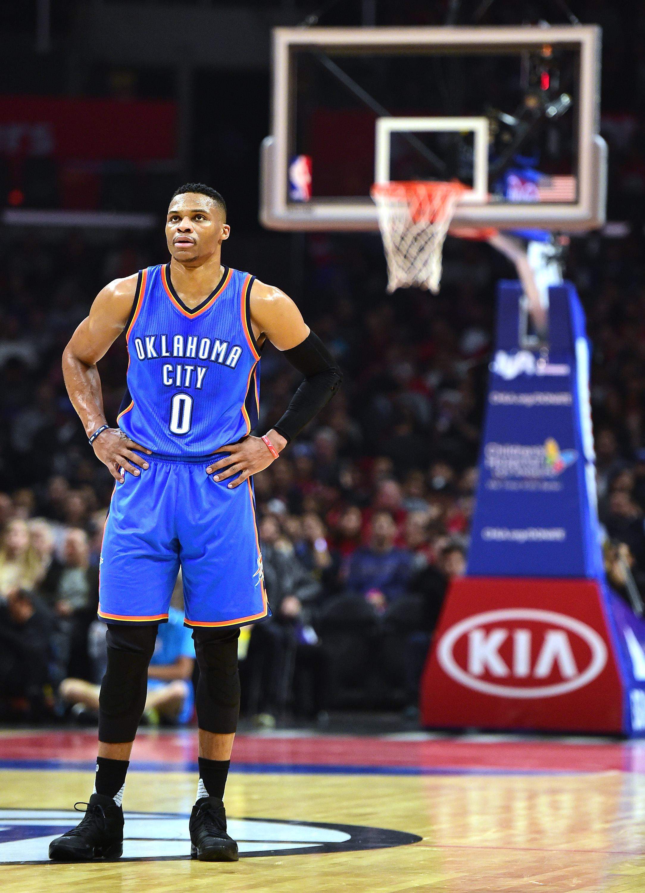 Westbrook foi decisivo para o Oklahoma (Foto: Harry How/AFP)