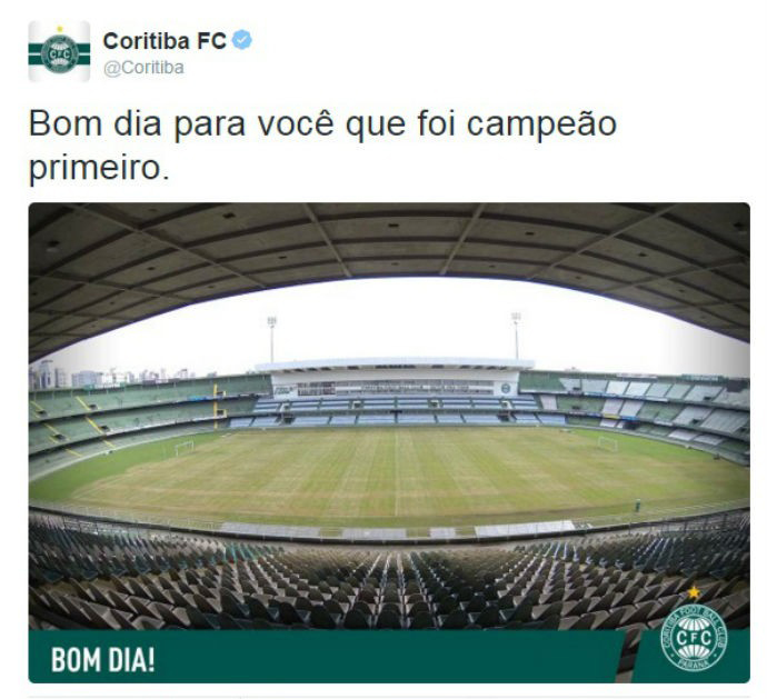 Coxa começou a terça-feira de provocações nas redes sociais (Reprodução/Twitter)