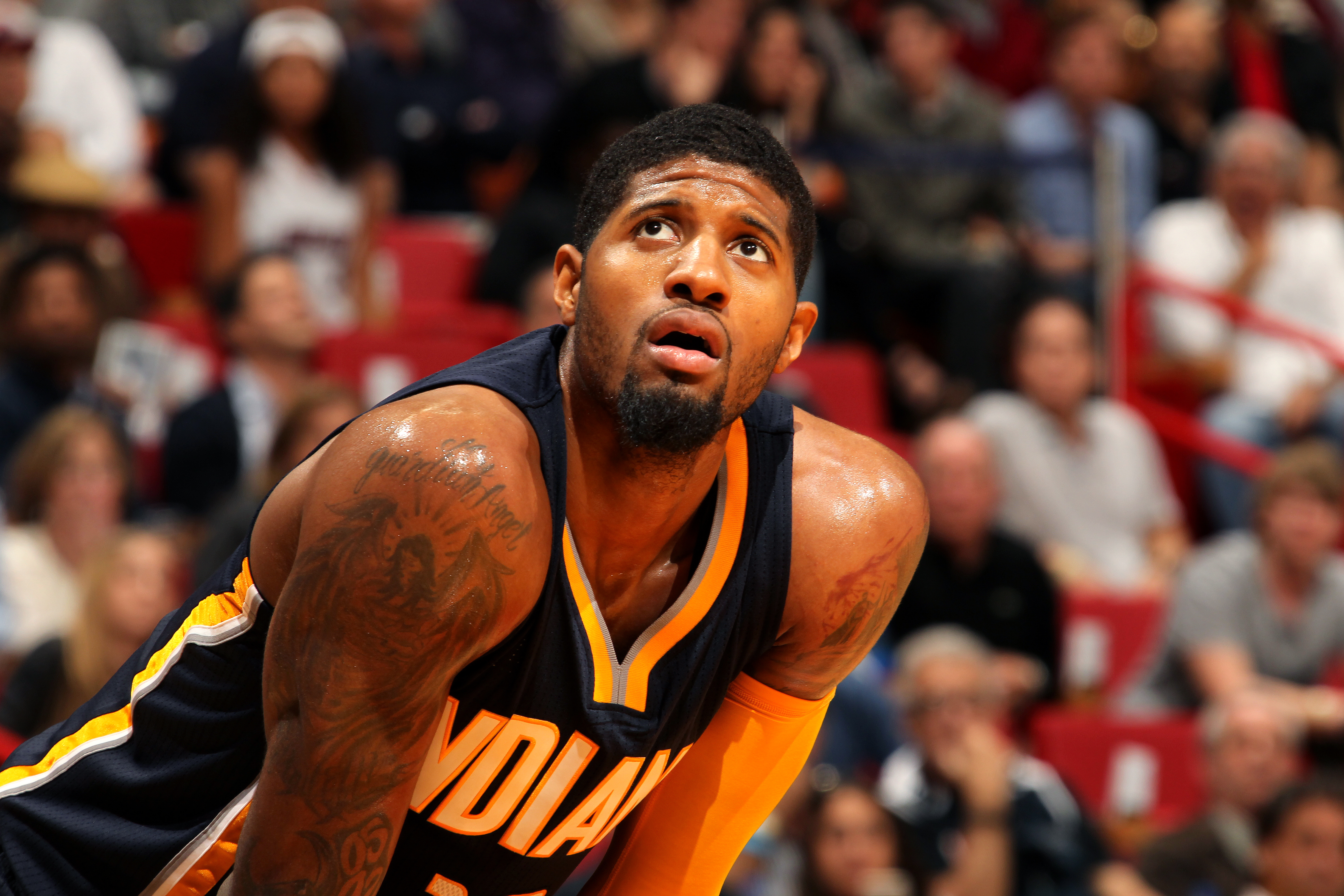 Paul George foi o cestinha da partida mesmo com a derrota dos Pacers (Foto: Issac Baldizon/AFP)
