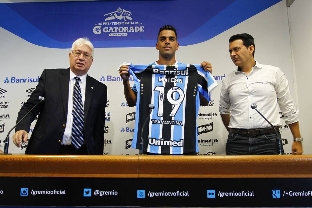 Grêmio contratou em definitivo o volante Maicon, que pertencia ao São Paulo (Foto: Lucas Uebel/GrêmioFBPA)
