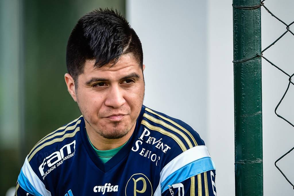 O atacante Cristaldo está próximo de trocar o Palmeiras pelo Rubin Kazan, da Rússia (Foto: Fernando Dantas/Gazeta Press)