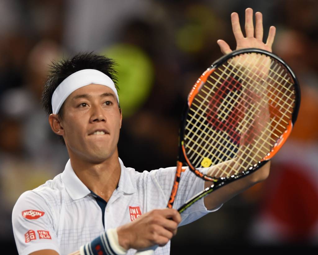 Kei Nishikori espera chegar à semifinal do Aberto da Austrália pela primeira vez (Foto: Greg Wood/AFP)