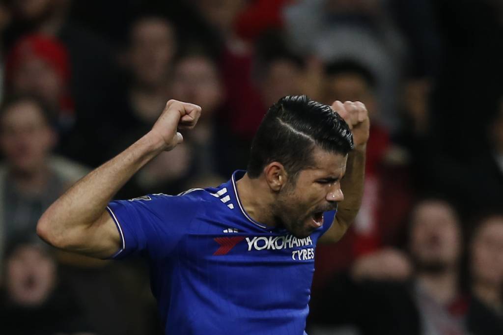 O brasileiro naturalizado espanhol Diego Costa marcou o gol da vitória do Chelsea (Foto: Ikimages/AFP)