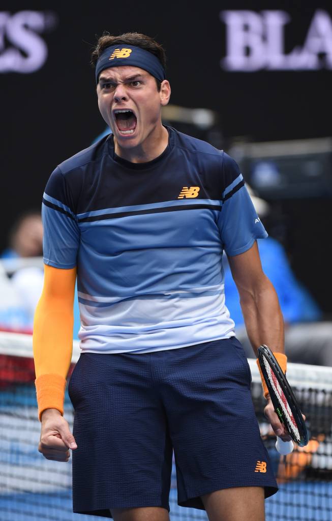 Milos Raonic repete a melhor atuação que já teve no Aberto da Austrália ao alcanças as quartas de final (Foto: William West/AFP)