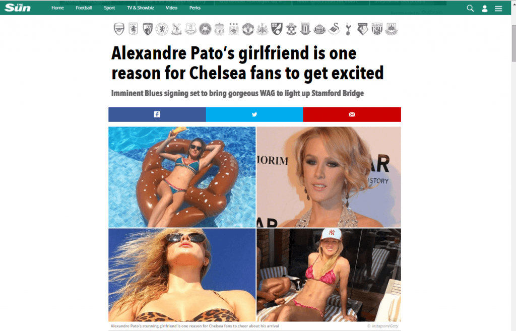 A imprensa inglesa tratou com ironia a ida de Pato para o Chelsea (Foto: Reprodução/The Sun)