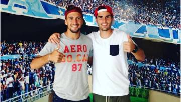 Gino (dir.) e De Arrascaeta foram companheiros no Defensor-URU (Reprodução/Instagram)
