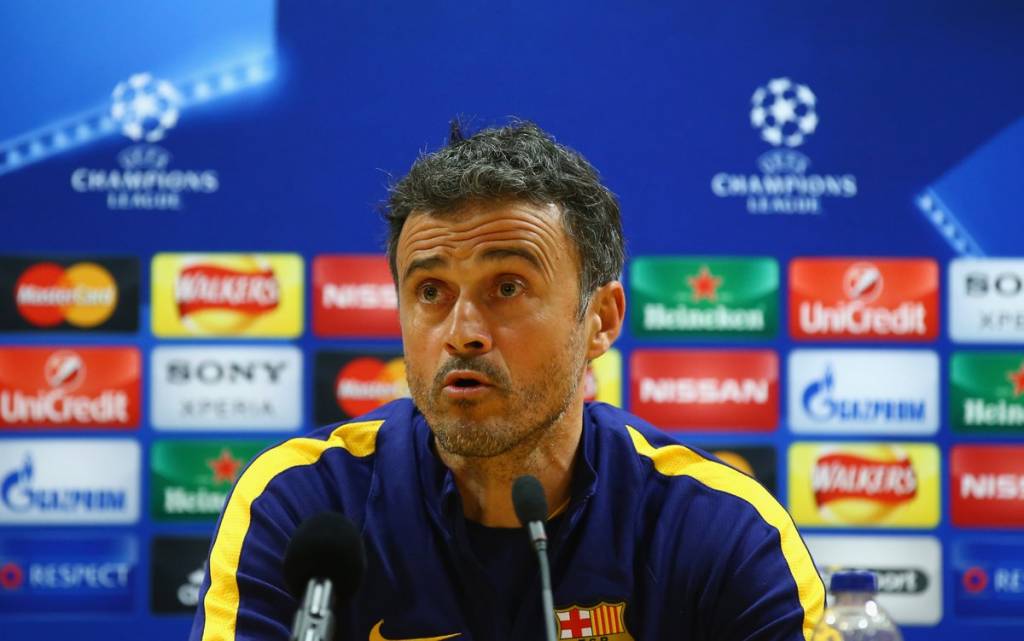 O técnico Luis Enrique brincou sobre como é comandar o trio MSN: "Eu digo: Abracadabra" (Foto: Divulgação)