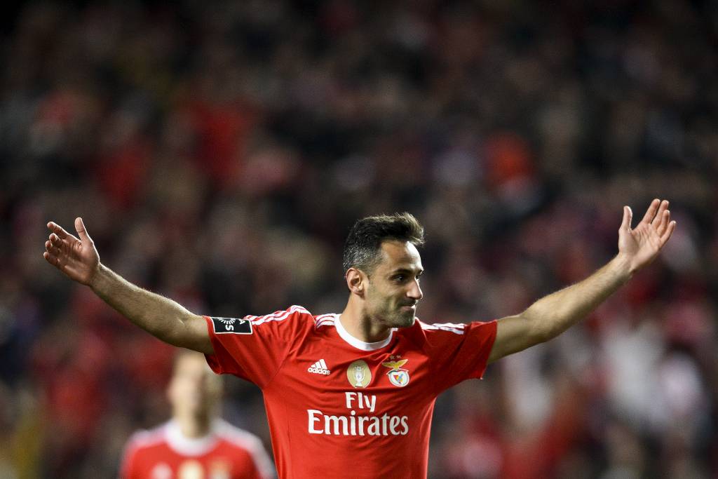 O atacante brasileiro Jonas é o destaque do Benfica na temporada (Foto: Patricia de Melo Moreira/ AFP)
