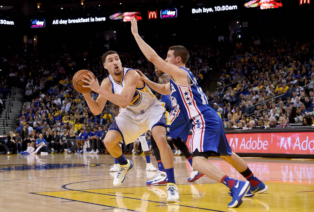 Klay Thompson anotou 40 pontos ou mais pela quarta vez na temporada atual (Foto: Thearon W. Henderson/AFP)