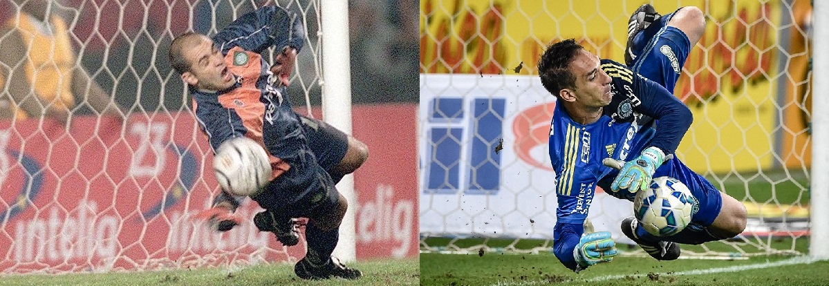 Marcos e Fernando Prass se tornaram ídolos com as penalidades defendidas (Foto: Acervo/Gazeta Press e Fernando Dantas/Gazeta Press)