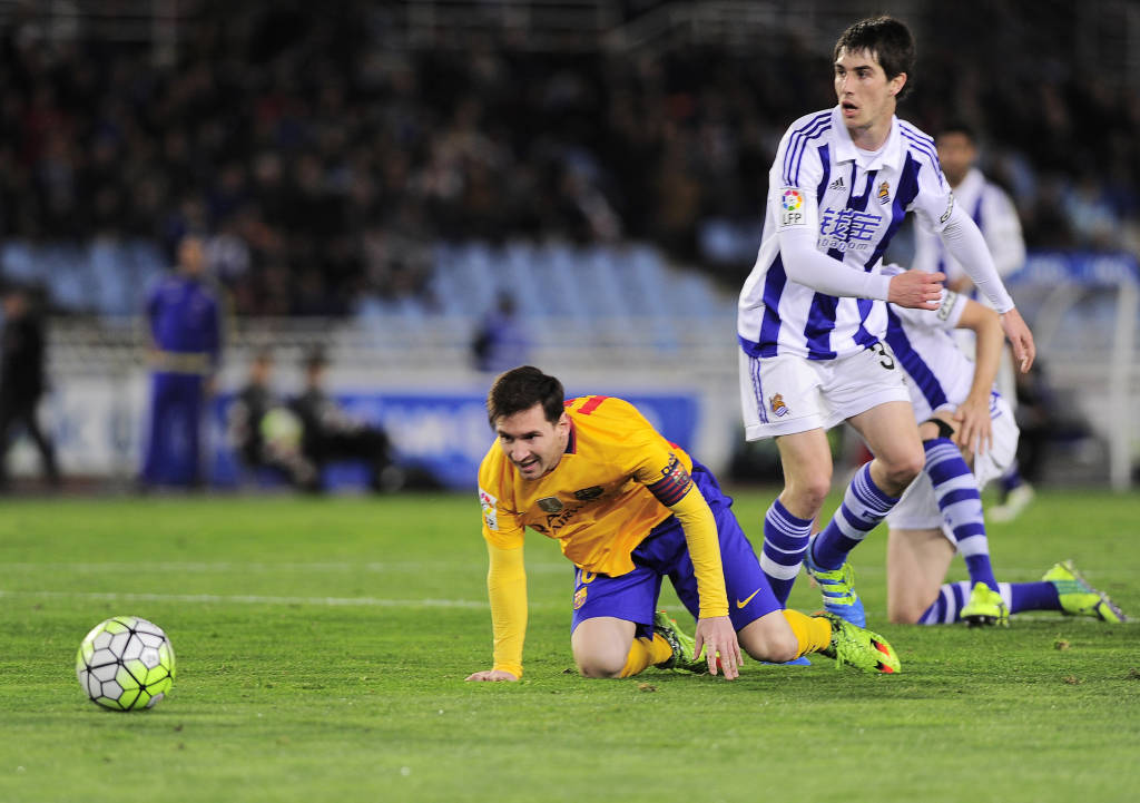 Messi pouco produziu em mais uma derrota do Barcelona (foto: Ander Gillenea/AFP)