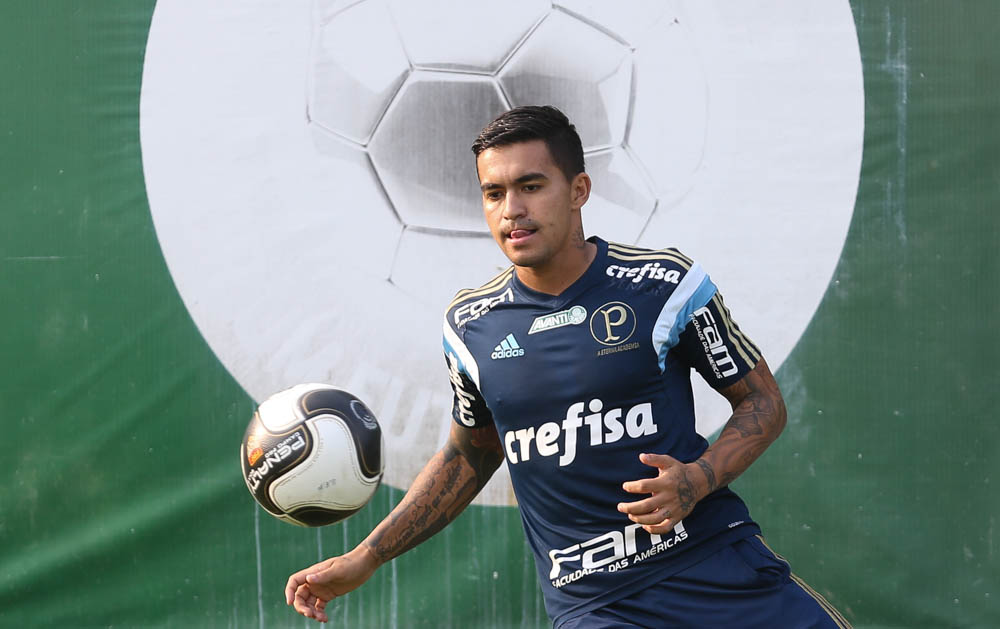 Atacante chegou a fazer atividades leves com bola nesta segunda (Foto: Cesar Greco/Ag Palmeiras/Divulgação)
