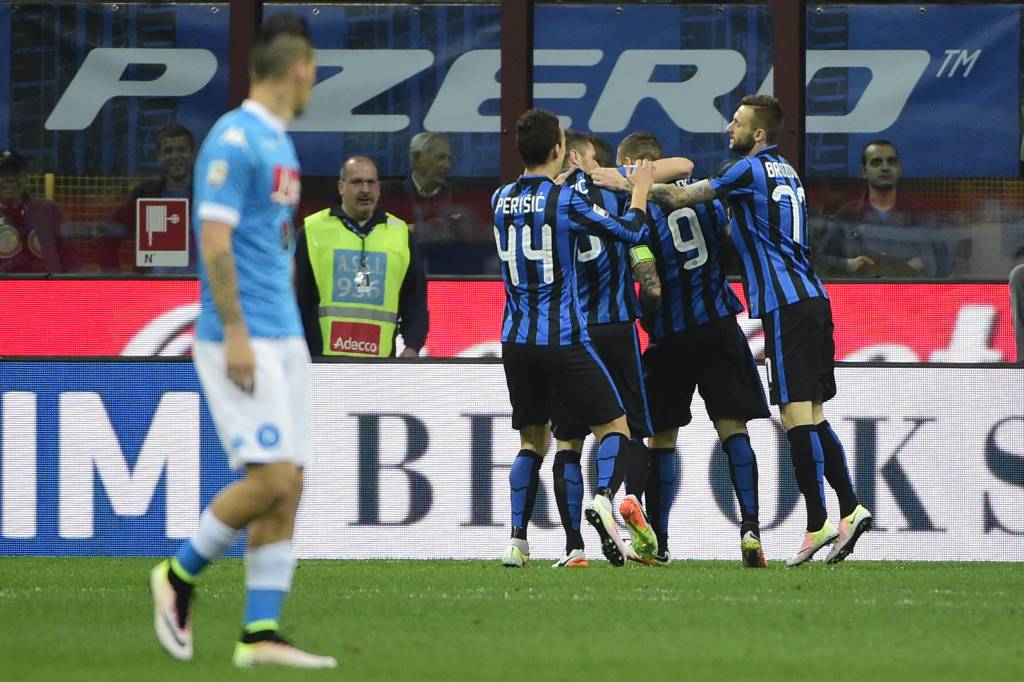 A Inter de Milão venceu o Napoli, vice-líder do Campeonato Italiano, por 2 a 0 (Foto: Olivier Morin/AFP) 
