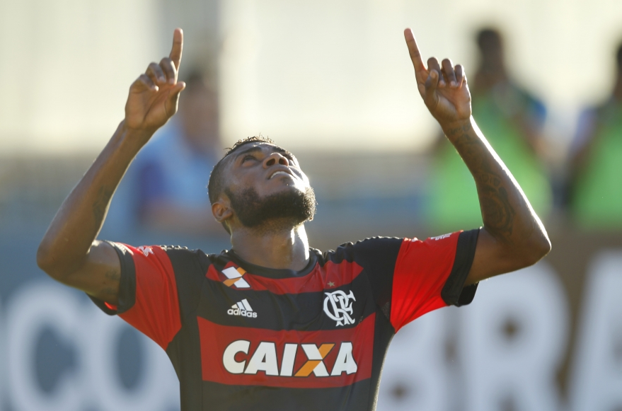 Marcelo Cirino comemora gol em partida contra o Bangu (Foto: Divulgação/Flamengo)