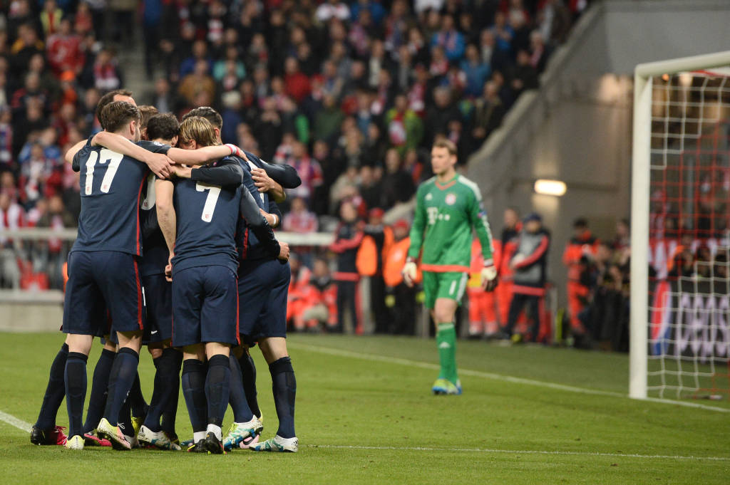 Mesmo com derrota por 2 a 1, Atlético carimbou vaga em sua terceira final de Champions League (Foto: LUKAS BARTH/AFP)