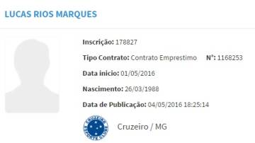 Lateral Lucas teve seu nome publicado no BID nesta quarta (Reprodução)