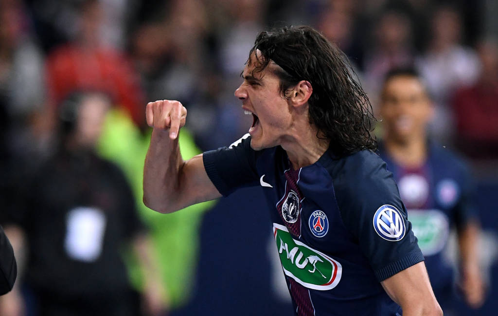 Cavani também colaborou com a décima conquista de Copa da França do PSG (foto: Franck Fife/AFP)