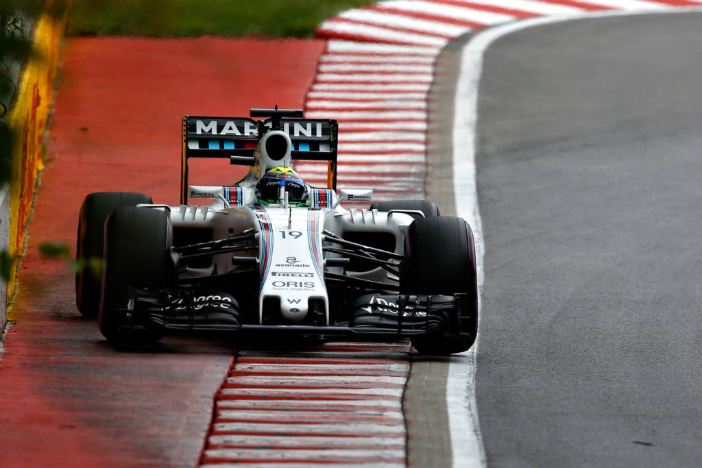 MONTREAL, QC - JUNE 11: Felipe Massa of Brazil driving the (19) Williams Martini Racing Williams FW38 Mercedes PU106C Hybrid turbo on track during qualifying for the Canadian Formula One Grand Prix at Circuit Gilles Villeneuve on June 11, 2016 in Montreal, Canada.   Charles Coates/Getty Images/AFP (Foto: Charles Coates/AFP)
