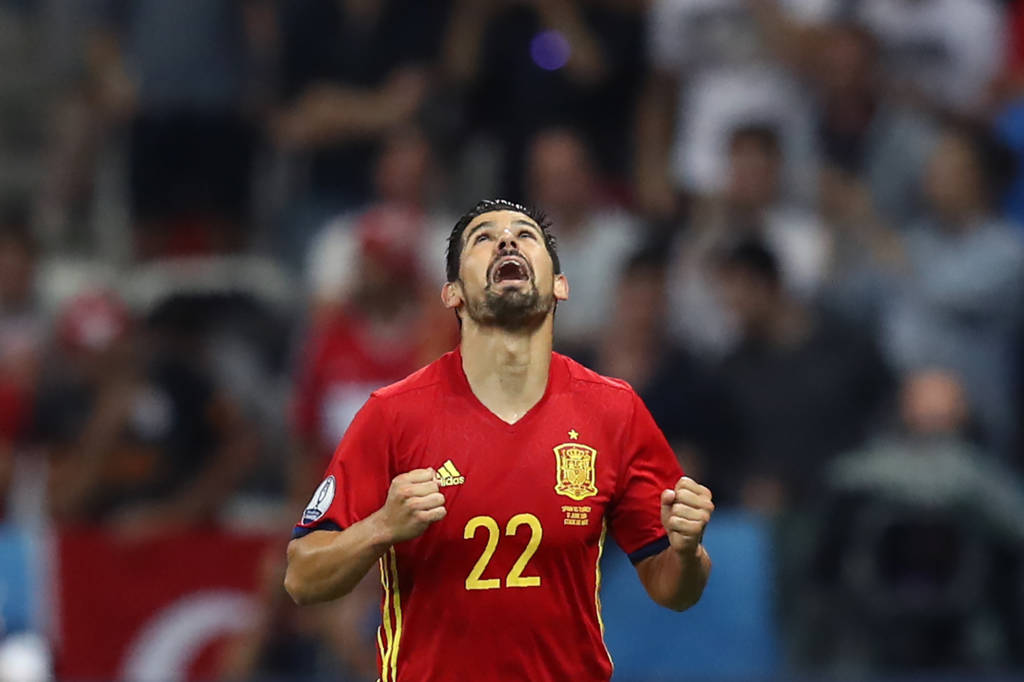 O atacante Nolito marcou um gol nesta edição da Eurocopa, na vitória da Espanha por 3 a 0 sobre a Turquia (Foto: Valery Hache/AFP)
