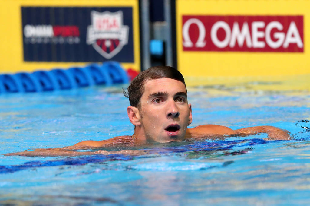 Michael Phelps fechou a seletiva americana com vaga em suas três principais provas (Foto: Tom Pennington/Getty Images/AFP)