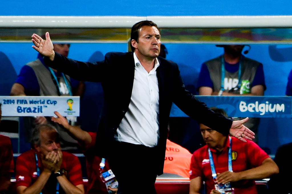 Wilmots, técnico da Belgica, durante partida contra Coreia do Sul, válida pela terceira rodada do Grupo H da Copa do Mundo 2014, no Brasil.