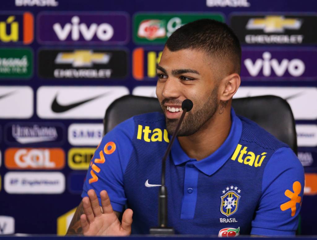 Gabriel mostrou muita simpatia na entrevista coletiva (Foto: Lucas Figueiredo/MoWa Press)