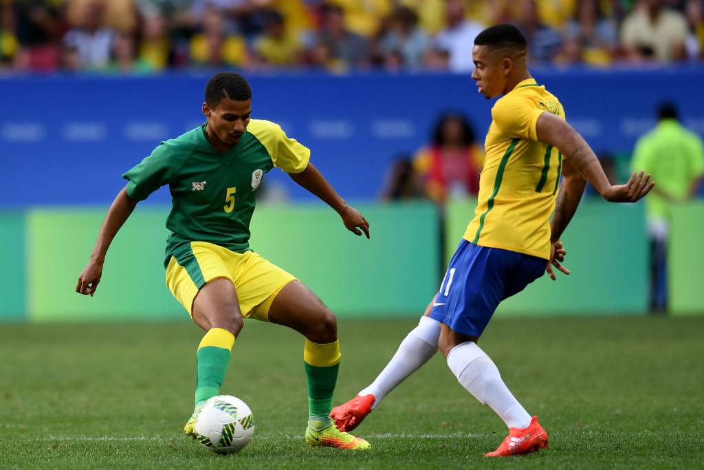Gabriel Jesus pouco produziu em seu primeiro jogo nas Olimpíadas (foto: Evaristo Sá/AFP)